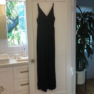 Black long slip dress - vintage feel